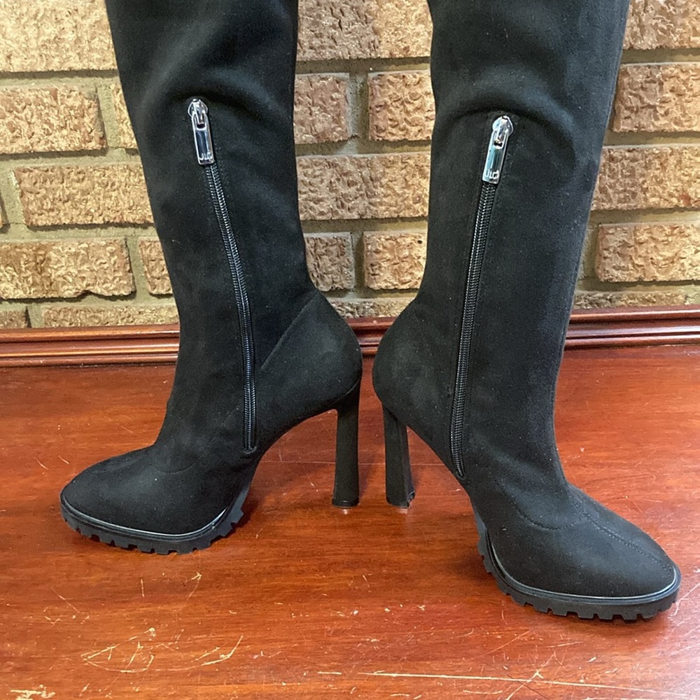 J LO over the knee black Coblin, stiletto boots. Size 7 1/2 M, By Jennifer Lopez - Picture 5 of 7